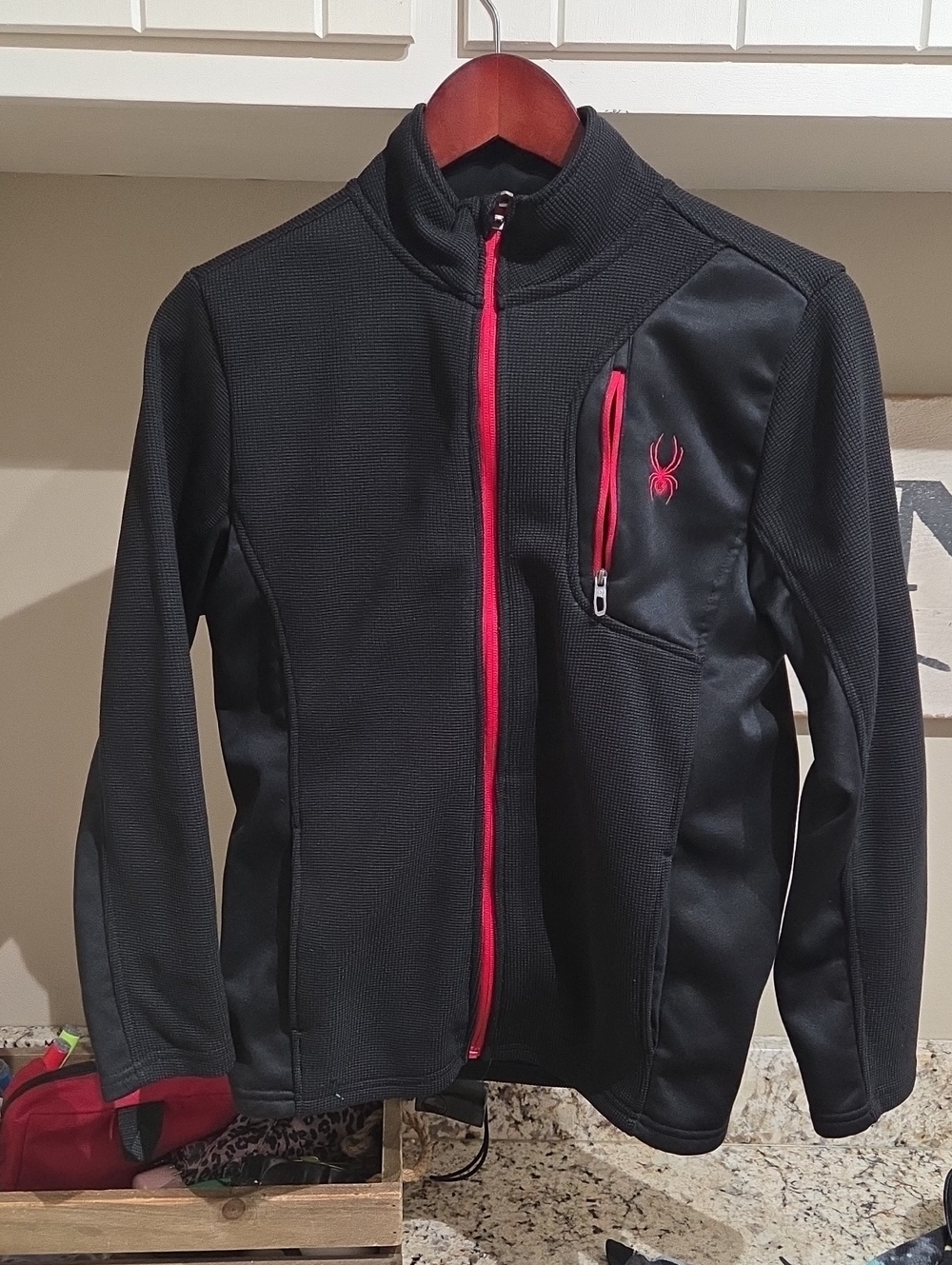 Spyder Black Jacket with Hot Pink Trim and Logo